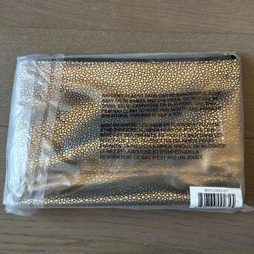 Tarte Gold Getter Polka Dot Makeup Cosmetic Bag Travel Pouch Zipper New Unused